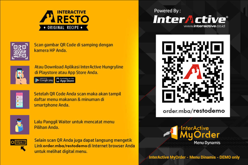 InterActive MyOrder QR Code - Self Order QR Code, Order makanan