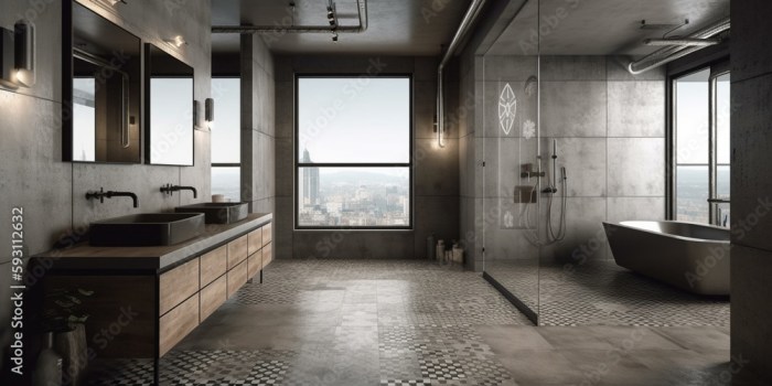 Industrial concrete bathroom