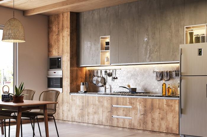 Rustic yet modern kitchen decor